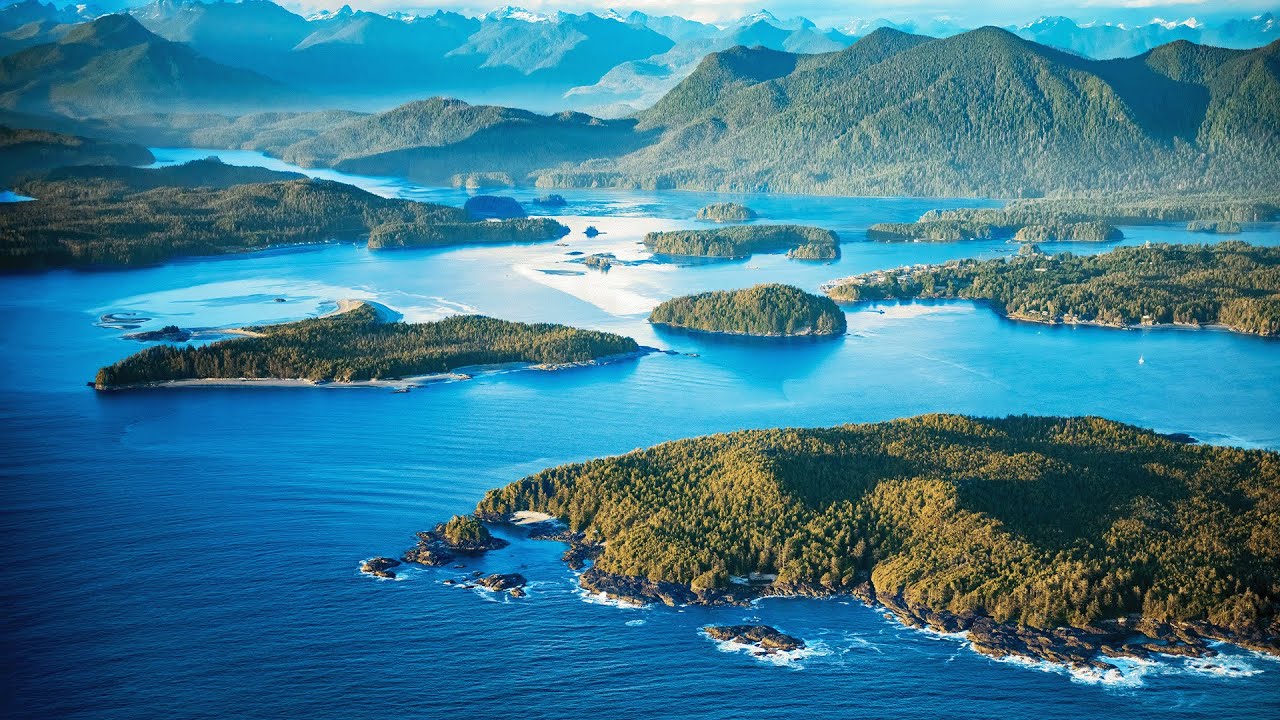 Aerial view of the Vancouver Island coastline